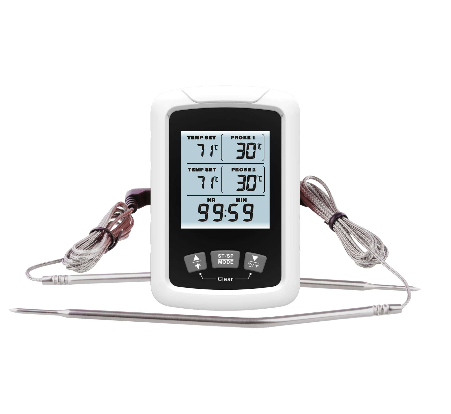Smart cordless indoor meat thermometer digital grill thermometer with large lcd display for smoker, cooking and bbq