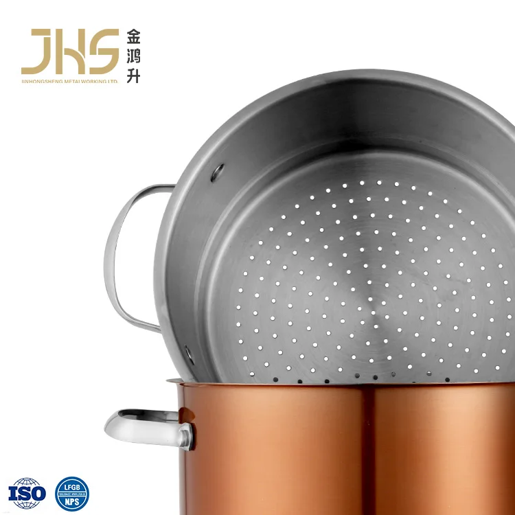JHS wholesale custom layer 6L 20cm stainless steel food couscous steamer pot