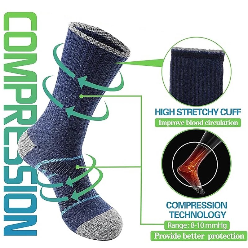 Manufacturers wholesale custom winter thermal series thick warm cushioned wool socks unisex