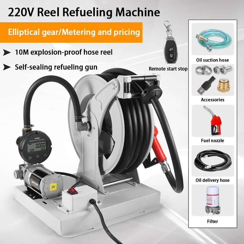 Cavitt 220V Self-Priming Stainless Steel Electric Honey Pump Flexible Pump Explosion-proof pump With Flow Meter And Hose Reel