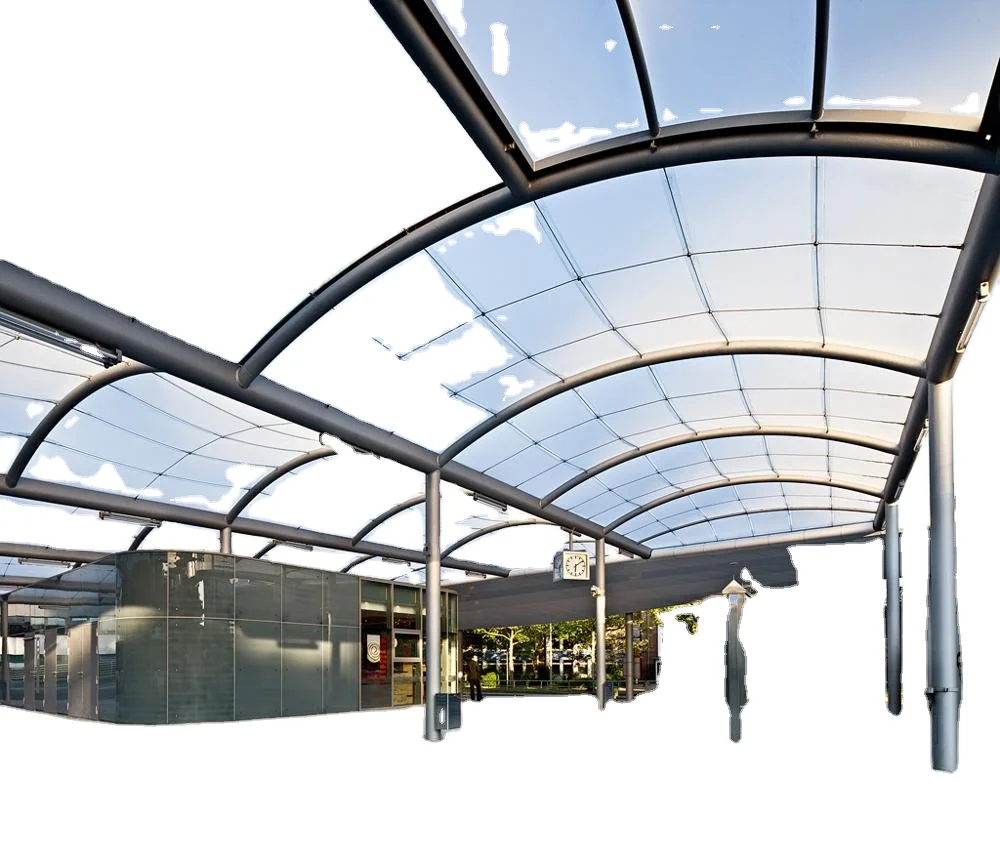 
roof adopt ETFE air pillow membrane structure steel structure building shopping mall cover 