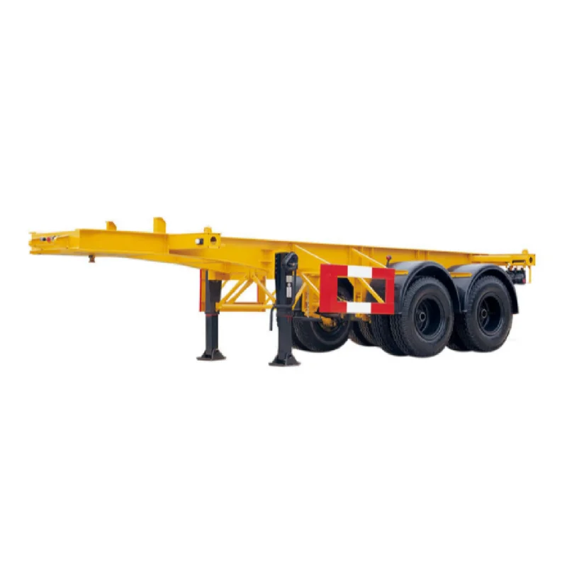 2 Axle 40 ft 40 ton skeleton semi trailer shipping container trailer transport chassis truck with 12 pieces twist lock