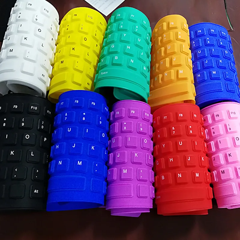 OEM Foldable Silicone Keyboard 85/103/109  Keys USB Wired Waterproof Rollup Keyboard for PC Notebook Laptop