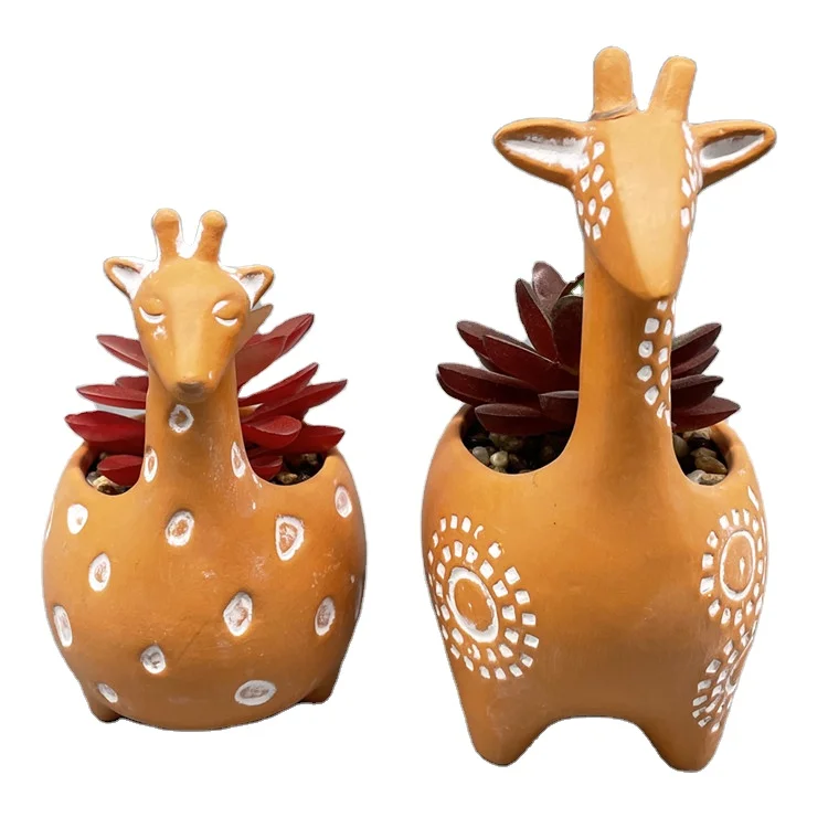 
Giraffe flower pots and wholesale ornamental ceramic pots for indoor plants 