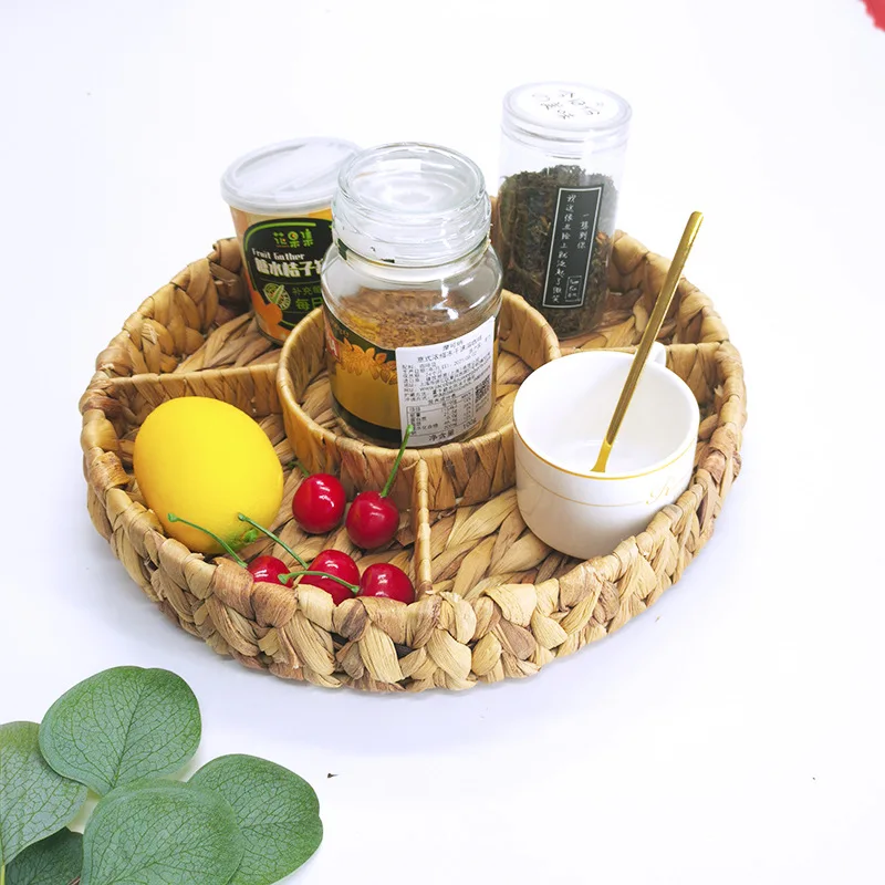 Hot-selling Water Hyacinth Storage Box Straw Household Storage Snack Basket Sundries Woven Fruit Basket