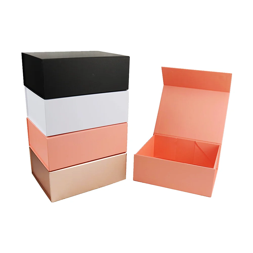 Custom luxury package folding paper box magnetic foldable gift box with magnetic lid
