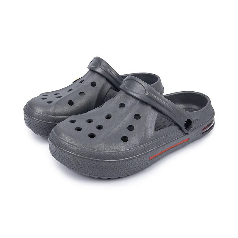 2021 New Clogs Each Pair with Smiley Face Buckle 202 Smiley Face Couple Air Cushion Hole Shoes Men Sandals