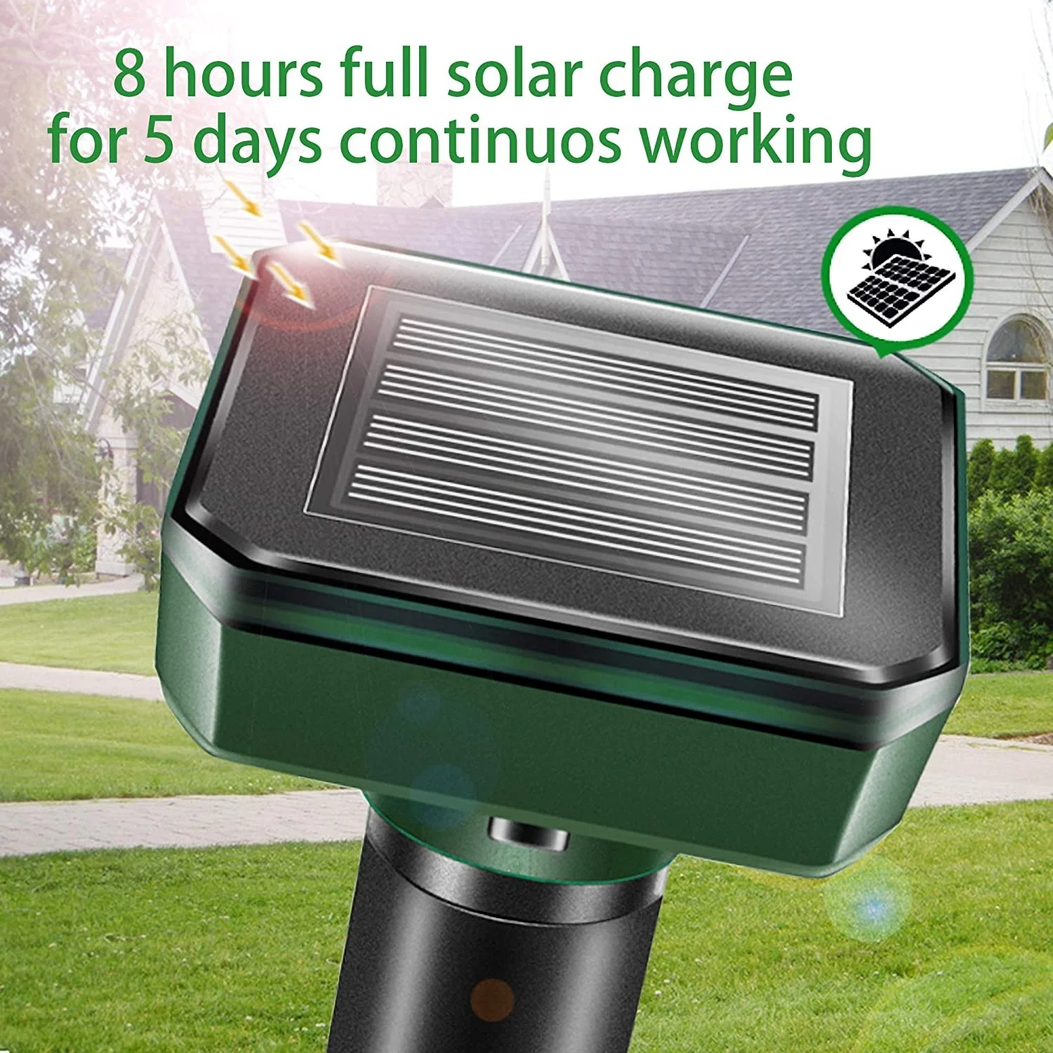 Newish New solar rat repeller vibrates ultrasonic outdoor electronic LED farm snake repeller