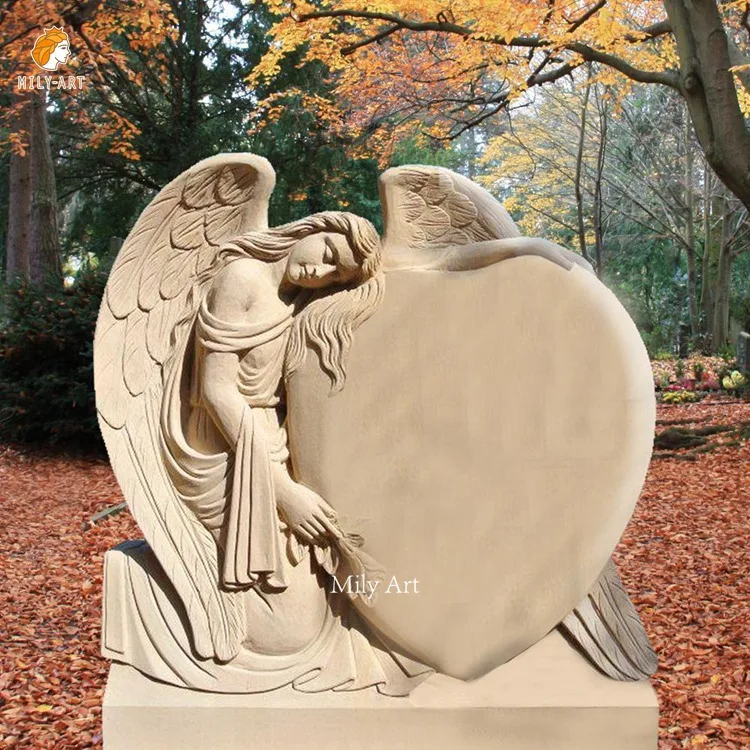 Hand Carved High Quality Angel Italian Marble Marble Tombstone