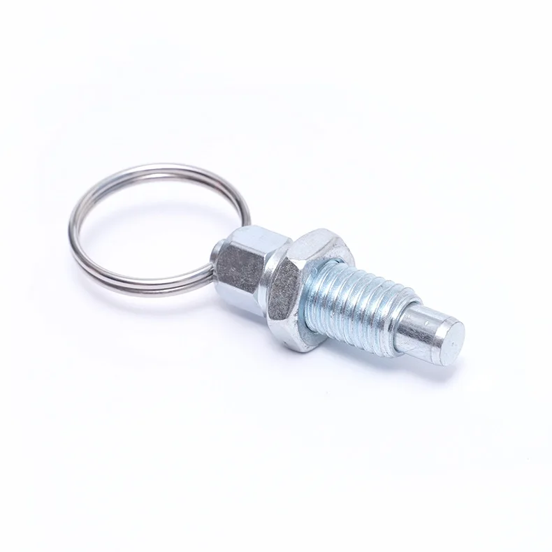 Factory Custom Zinc Plated Steel Thread And Nut Steel Spring Loaded Indexing Plunger Pin with Pull Ring