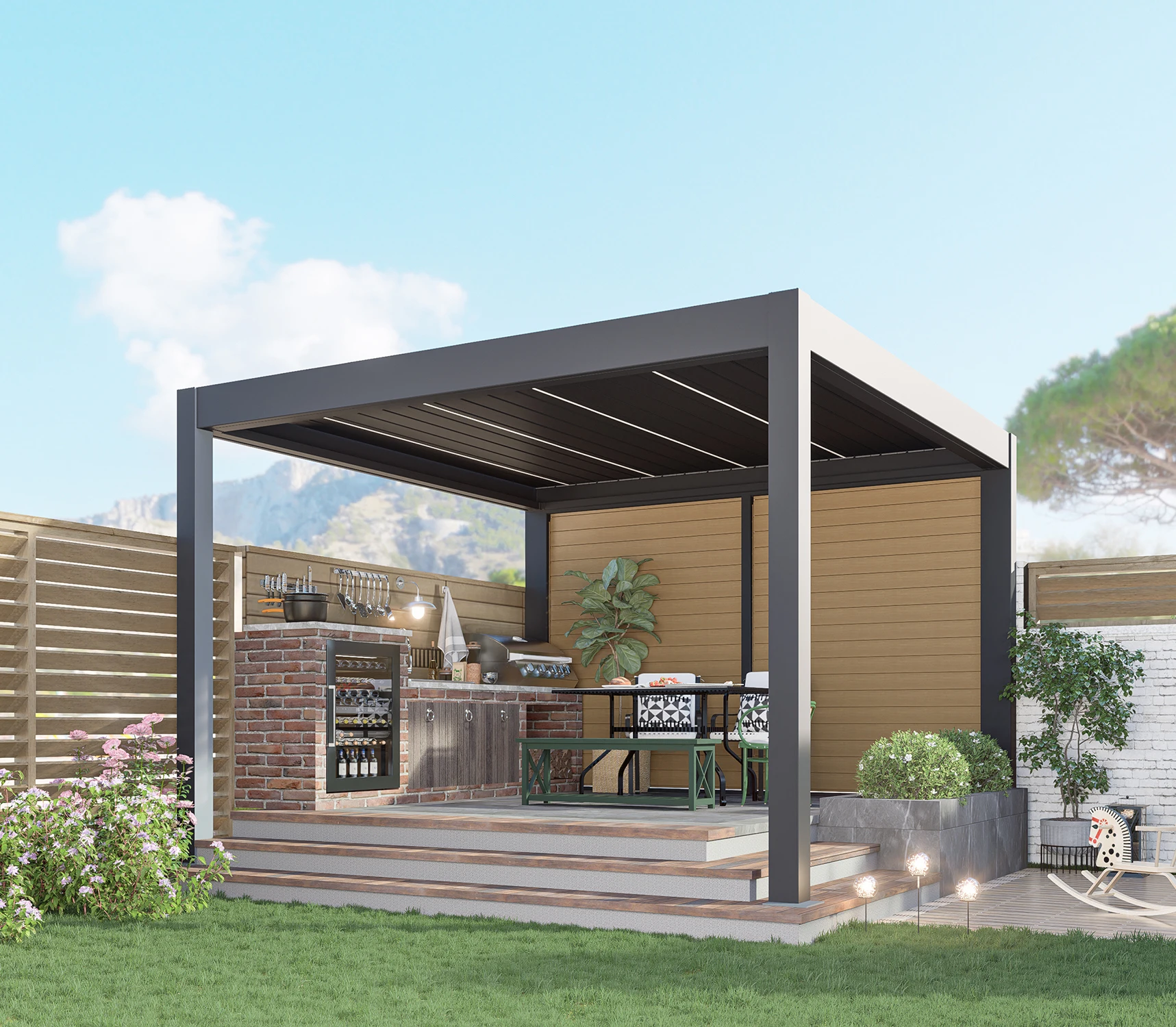 Newest Product Louver Price Electric Waterproof Aluminum Pergola for garden pergolas and gazebos