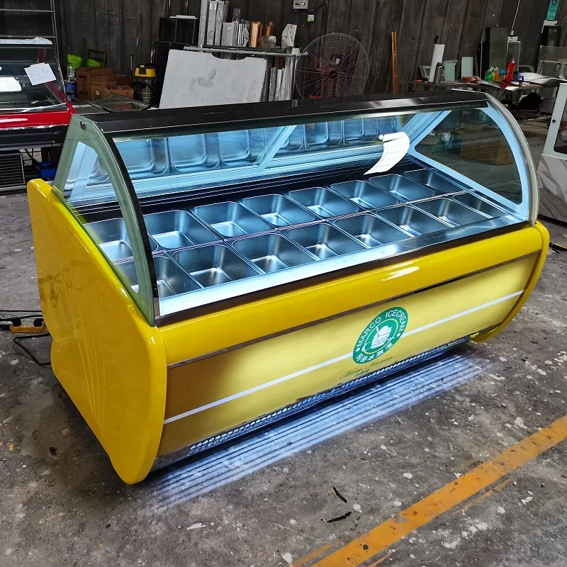 factory sale 20Trays Italian Gelato Showcase Ice Cream Display Freezer. commercial gelato display cabinet
