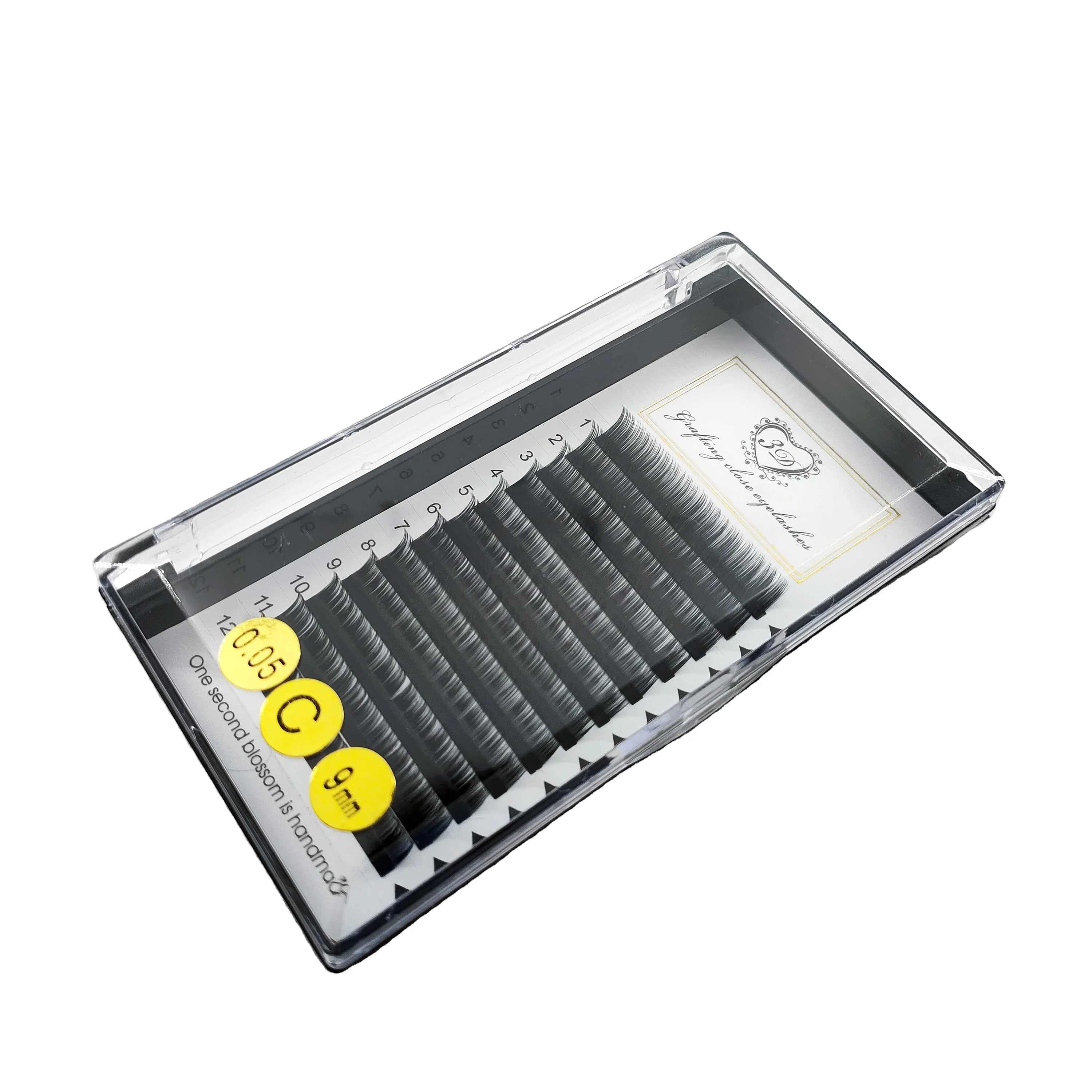 12 rows of 8-12mm classic  high-quality matte soft eyelashes, C-shaped curled single grafted eyelashes