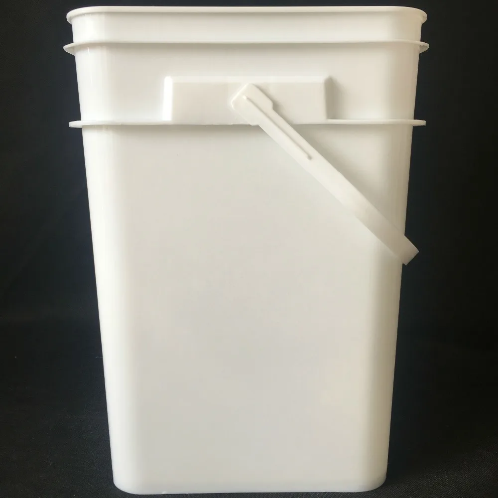 White Polypropylene Recyclable Moulding Bucket Pail 1~50L with Handle Lid 20 Liter 5Gallon Plastic Packaging Container