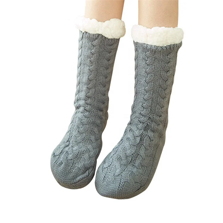 High Quality Indoor Fluffy Socks Winter Warm Fuzzy Slipper Socks Floor Anti Slip Fleece Lined Sherpa Socks