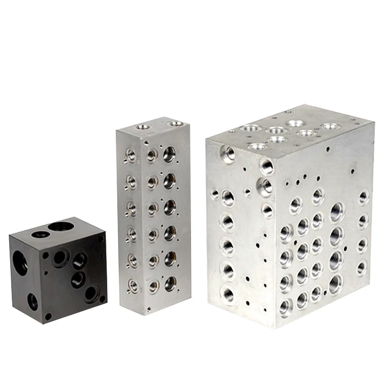 Custom CNC Machining Air Hydraulic Valve Manifold Block Port