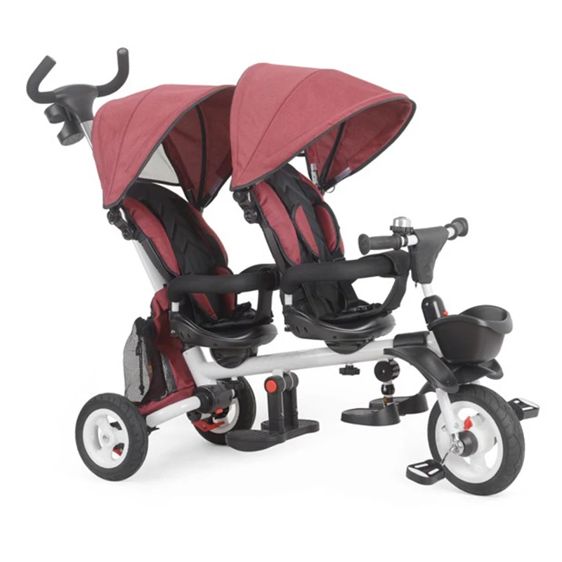Brightbebe China wholesale high quality baby tricycle for twins double seat baby stroller