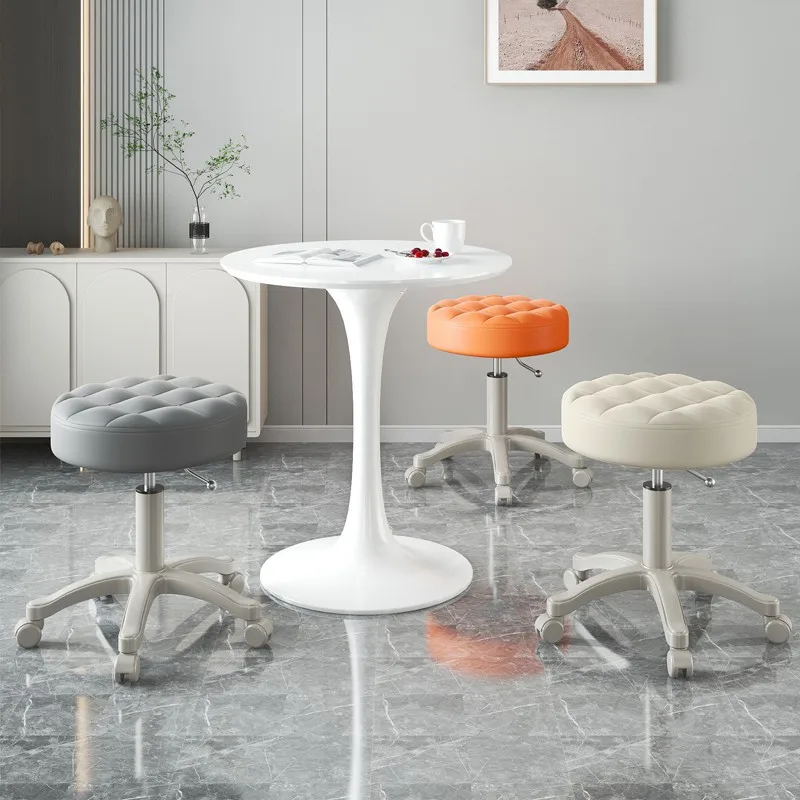 Beauty Salon Equipment Hairdressing Funiture Adjustable Hydraulic Barber Rolling Stool Beauty Chair For Hair Cut