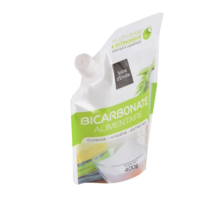 Travel Liquid Soap Refillable Pouch Barrier Hand Detergent Shampoo Water Packaging Bag Plastic Spout Wholesale Custom 34oz White