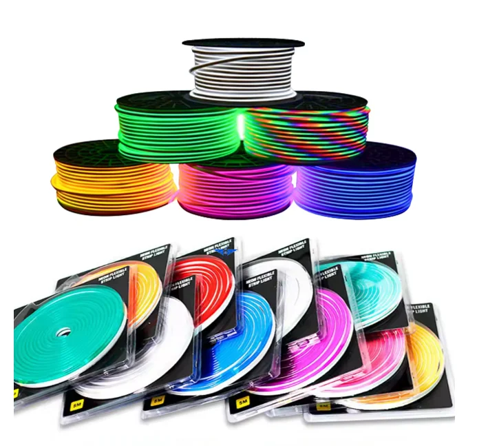 6*12mm 8*16mm 5M 50M roll 12v 24v 110v 220v pvc body silicone IP65 IP67 LED neon strips 1cm 2.5cm cut Landscape Led Neon Lights
