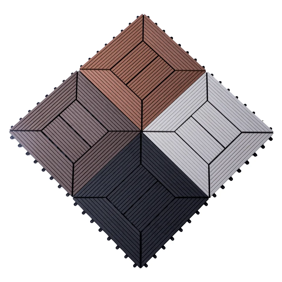 China Factory cheap composite decking tiles outdoor  patio wpc composite DIY decking tiles