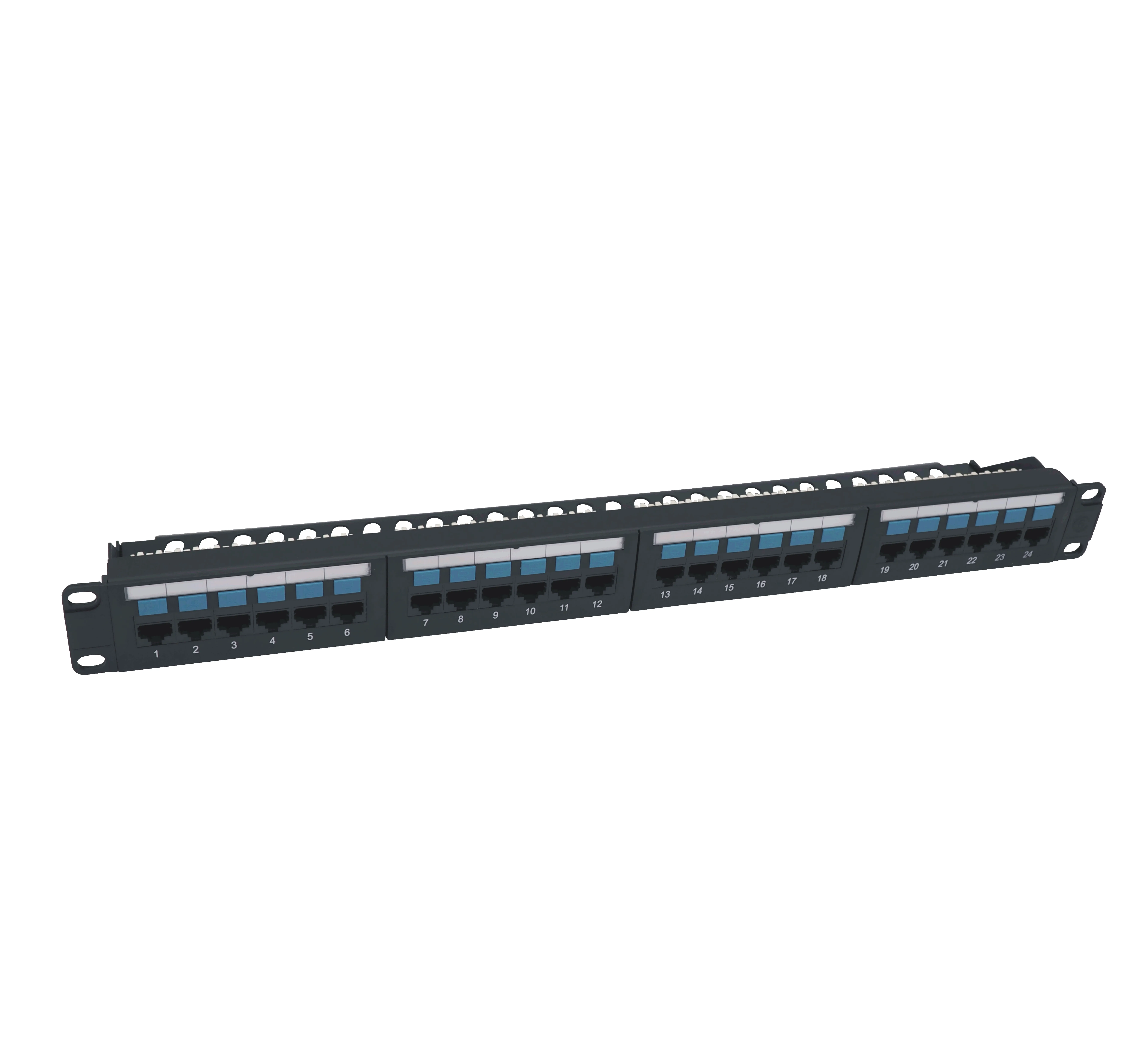 Сетевая патч-панель UTP RJ45 Cat6a, 24 порта, совместимая с кабельным соединением Cat6 1U, пылезащитная крышка