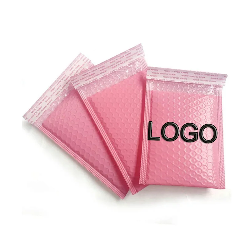  Cosmetic poly bag pink shipping bubbel mailer envelope with bubble