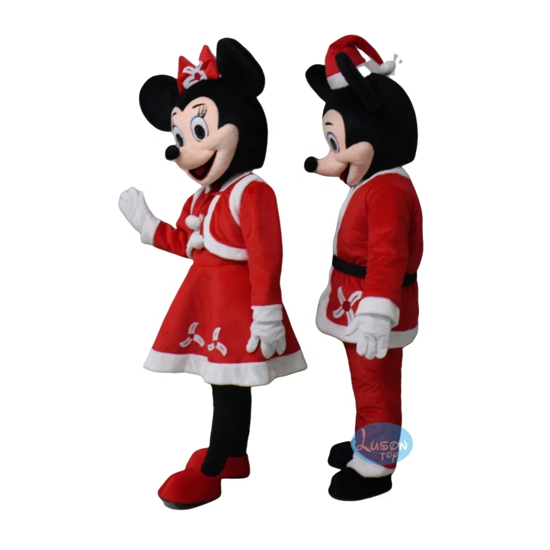 Custom Fancy Dress Christmas Mickey Mascot Costume For Adult And Children Size Outfit Carnival