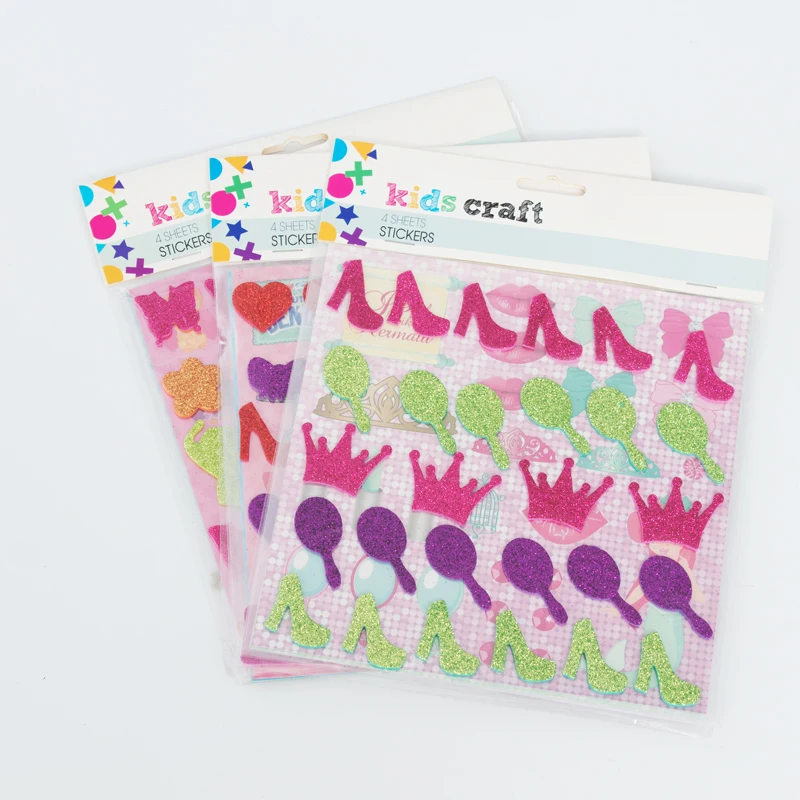 
EVA foam sticker, girl DIY ornaments, glitter sticker gift 