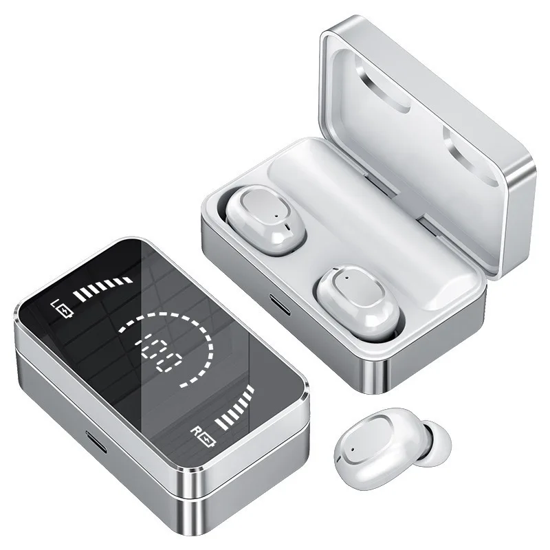 Ушные вкладыши BT V5.0 USB TYPE-C TWS-BH315 наушники беспроводные Светодиодные 3500 мАч портативный источник Беспроводной