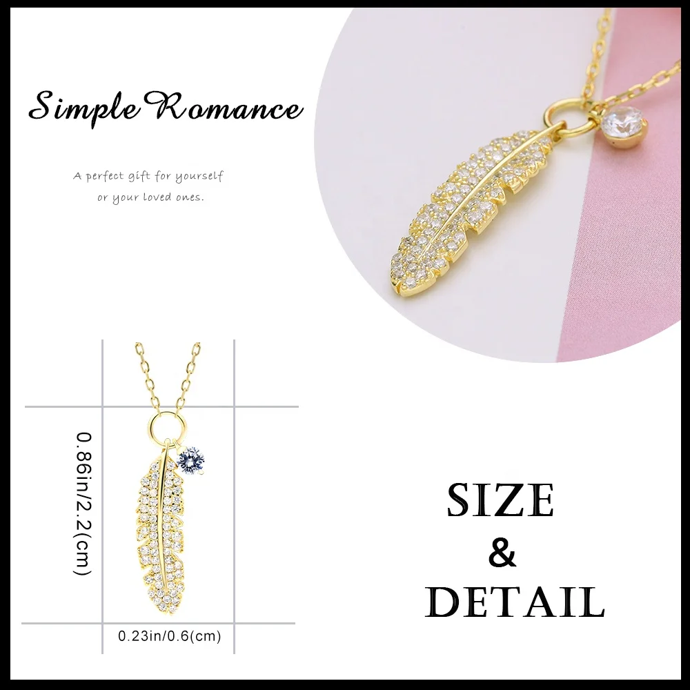 
2019 Latest Design Leaflike Strip Pendant Combination Zircon silver Necklace 