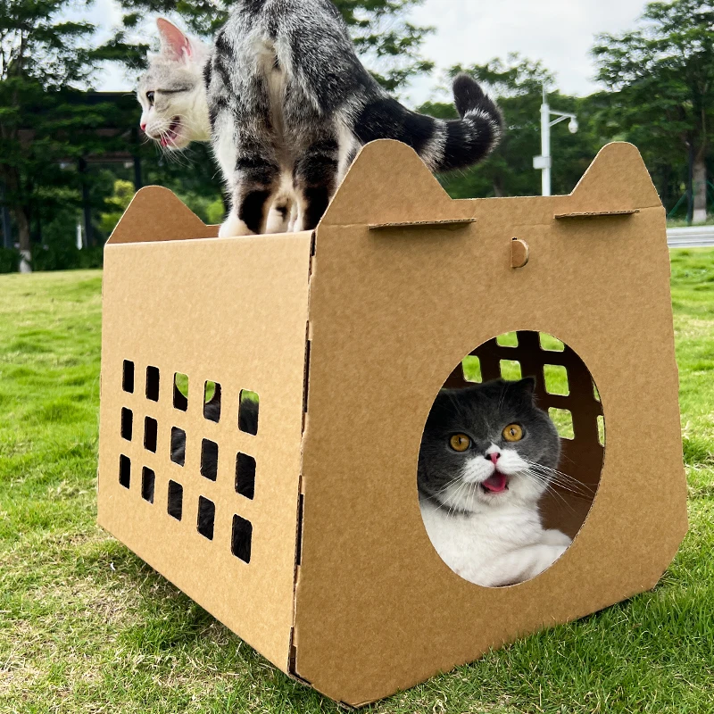 Valley Shape Pet Tent House Cat Bed Portable Teepee Custom Printing Cat Play House Hideaway Furniture