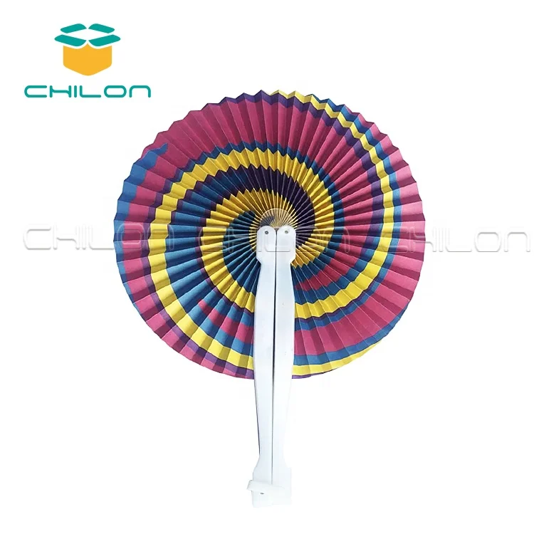 Chinese Paper Fan Folding with white plastic handle Summer