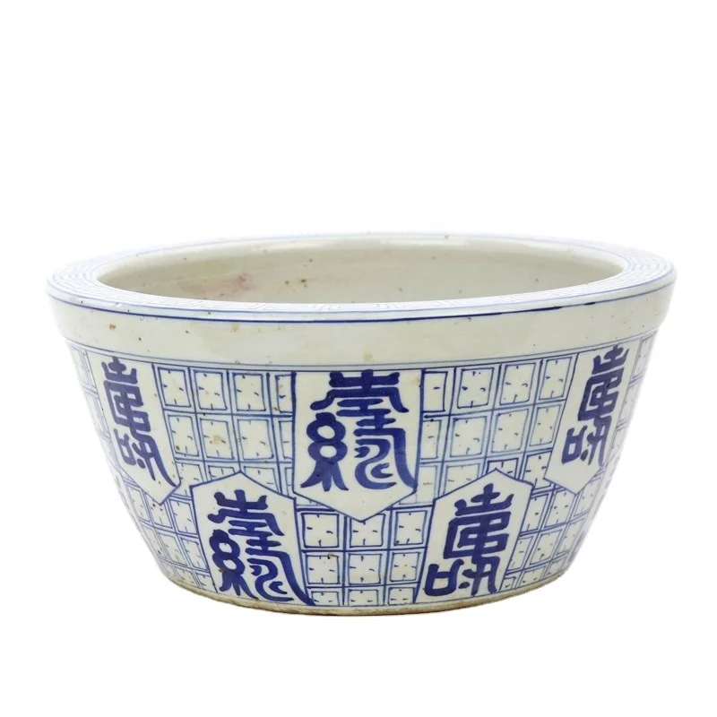 
RZPI28 Shengjiang factory blue and white ceramic fish bowl  (62218387798)