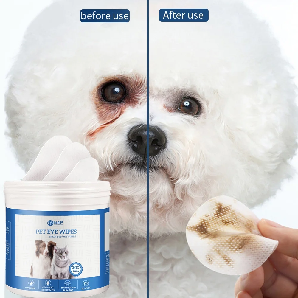 Manufacturer Wholesale Eco Friendly Portable Remove Tear Stain Cats Dogs Eyes Cleaning Wipes Pet Eye Wipes