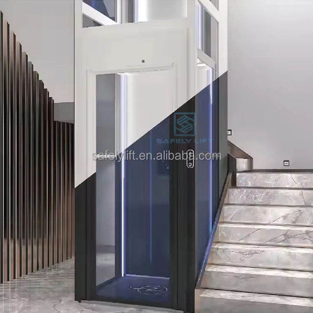 Home Elevator Hydraulic Residential Lift Panoramic Glass Passenger Elevator for Villas Household