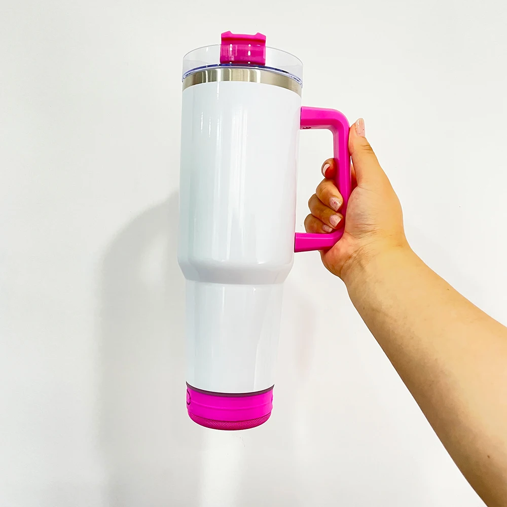 USA Warehouse 40oz Double Walled Stainless Steel Music Player in Stock Speaker Music Travel Tumblers for Sublimation Transfer