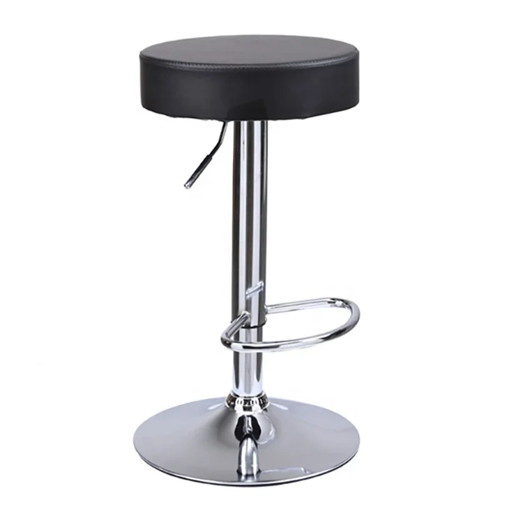 Wholesale Price Commercial Round Rolling Casino Chair With Chrome Base Adjustable Swivel Kitchen High Leather Bar Stools Chair