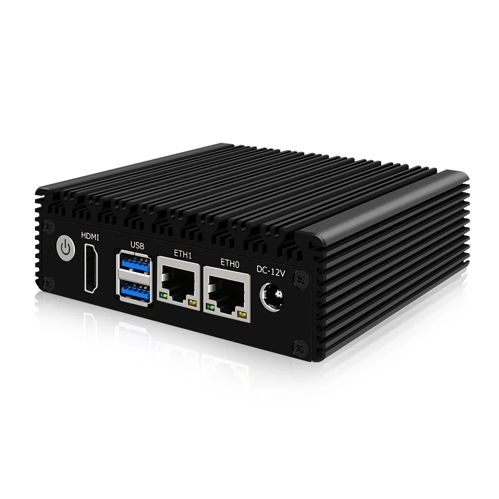 X86 Industrial Soft Router J4125 N4000 J4105 Quad Core Fanless Mini PC 2x i226-V 2.5G Nics  NVMe 2xUSB3.0 Firewall Computer PC