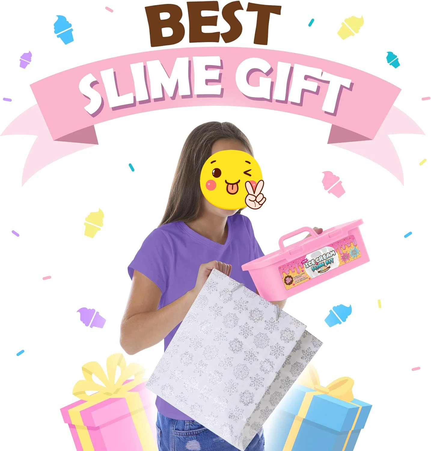 Mini Unicorn Slime Kit for Girls, Create Unicorn Sparkle, Foam, Clay and Jelly Cube Slime, Fun Christmas Crafts for Kids
