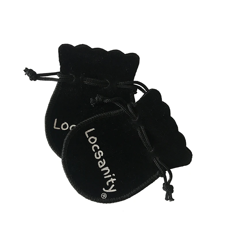 
Custom Logo 7x9cm Black Calabash Ring Pouches Velvet Drawstring Jewelry Bag 