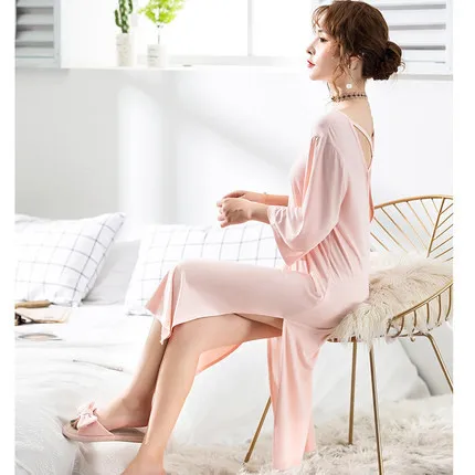 ladies modal sleep dress backless nightgown night dress for honey moon