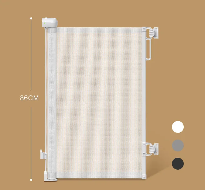 Child Safety Door Mesh Retractable Corner Stair Gate For Awkward Stairs Baby Safety Hot Selling Portable Folding