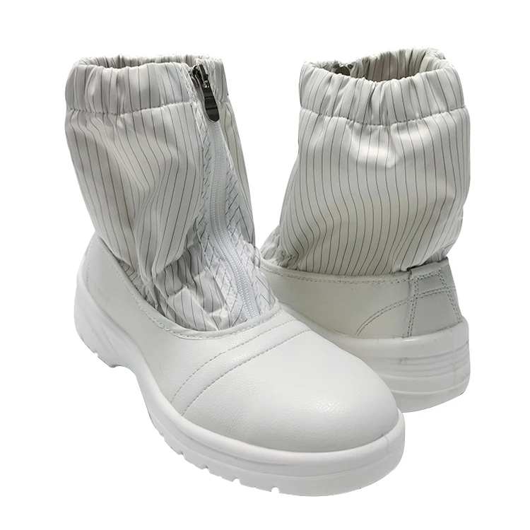 Sample Available Dust Free White Color Steel Toe ESD Antistatic Work Boots for  Electronic Workshops