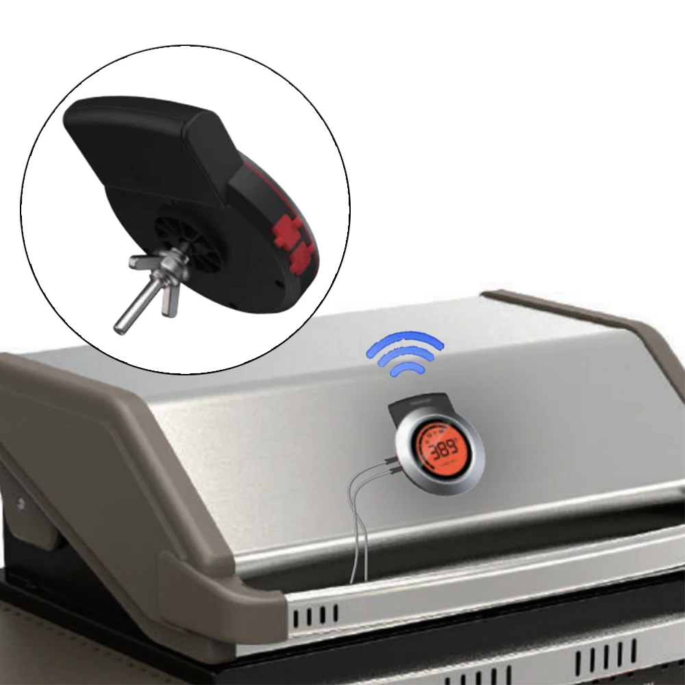 500 Celsius Remote Termometro Barbacoa Waterproof Smart Digital Wireless Meat Thermometer With High Temperature Sensor AT01