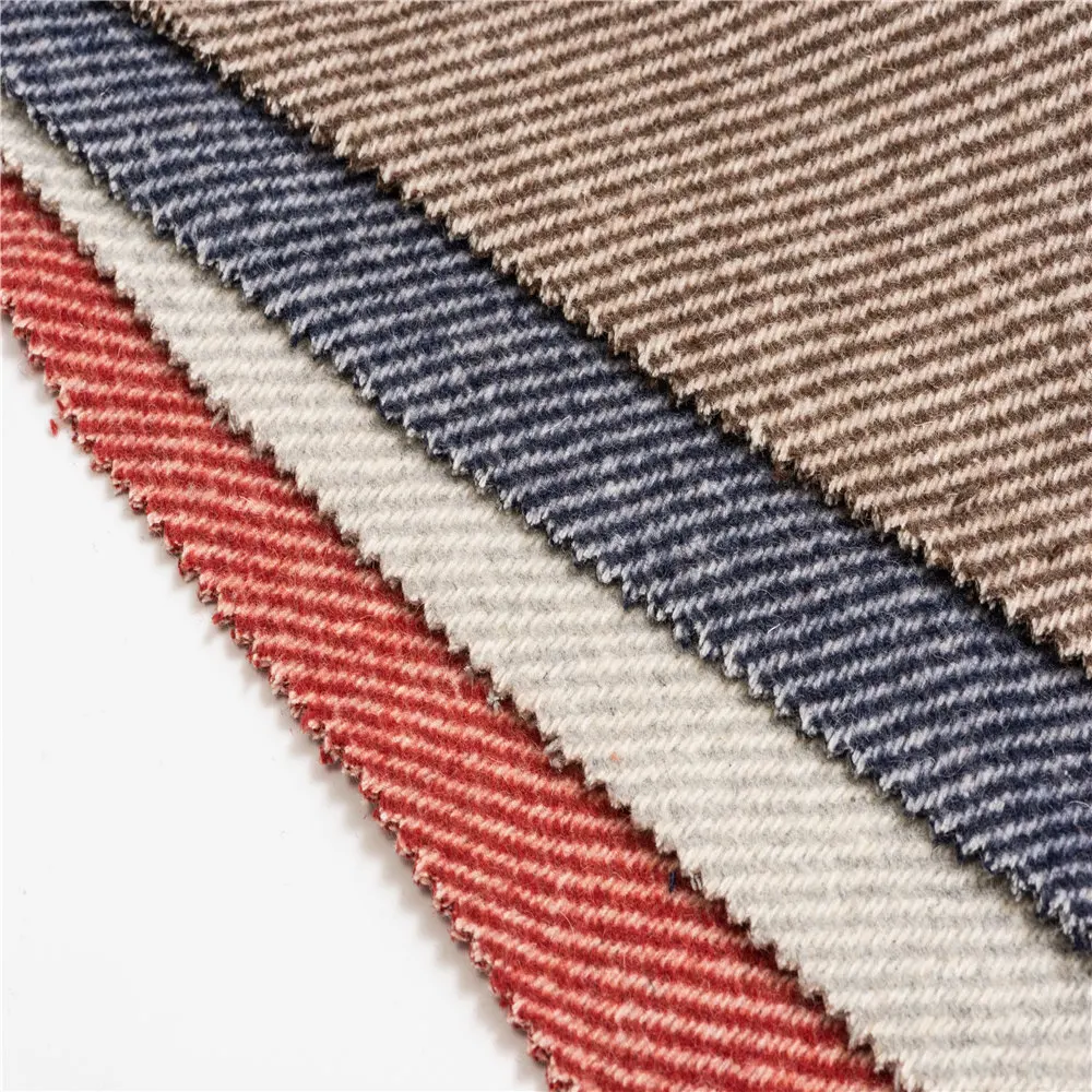 
twill fleece woolen fabric herringbone woolen fabric for overcoats woven wool fabric polyester  (1600181141073)