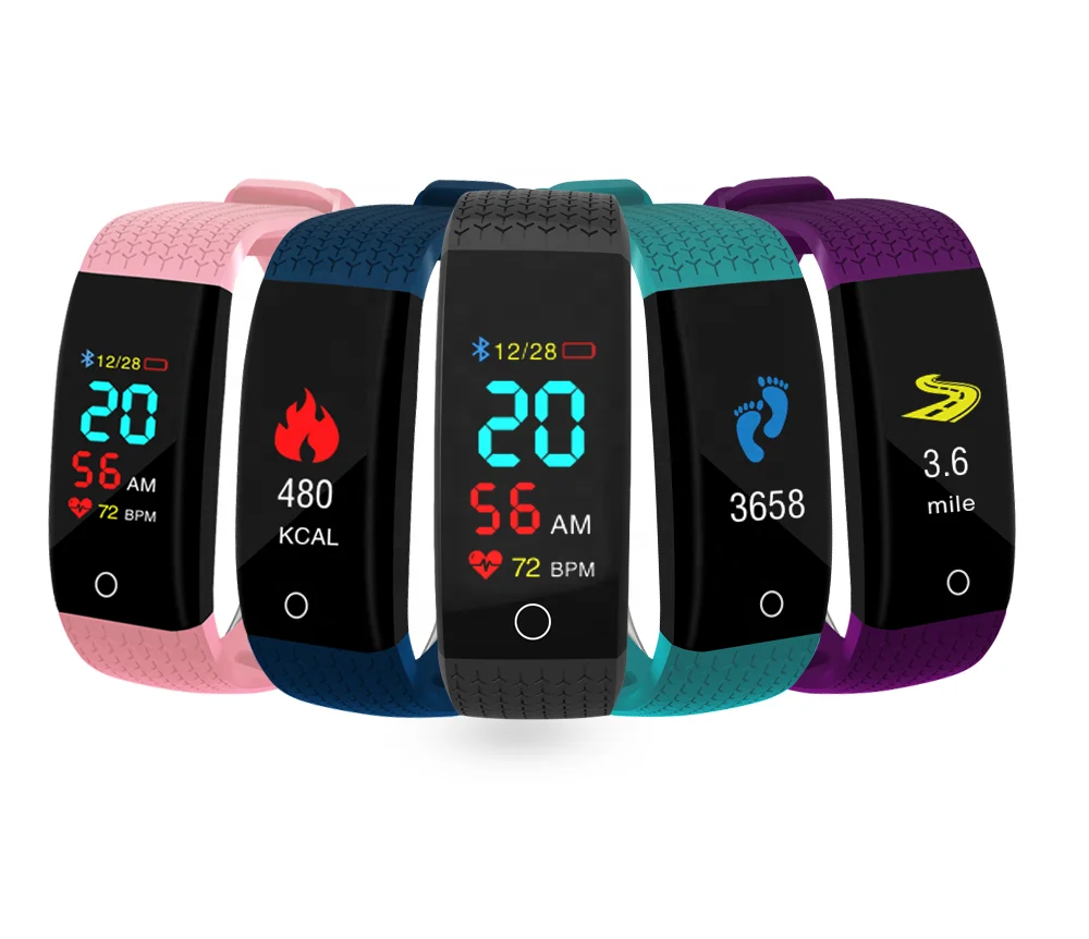 
2019 Fitness Tracker Heartrate blood pressure oxygen waterproof wearable phone B12 