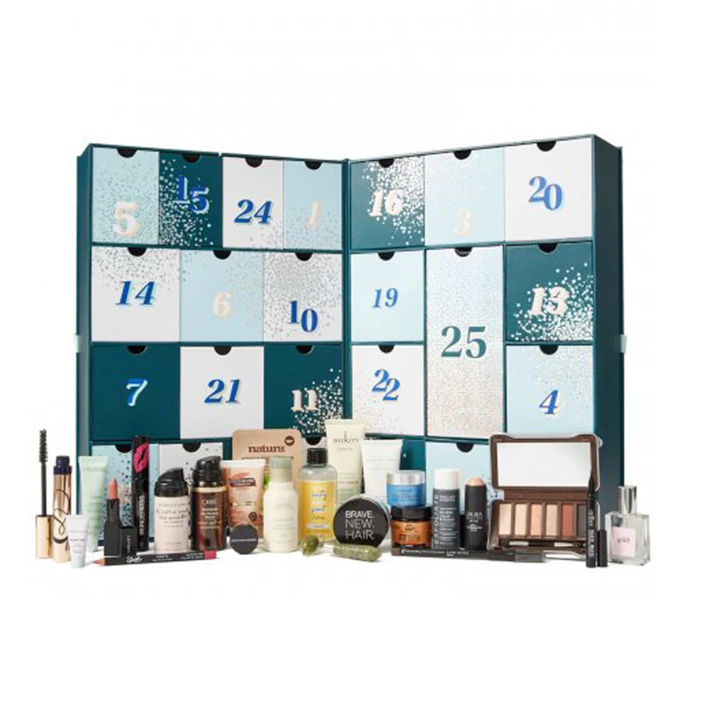 Custom Printed Gift Cardboard Packaging Chocolate Advent Calendar Box with clear pvc lid Bai wo