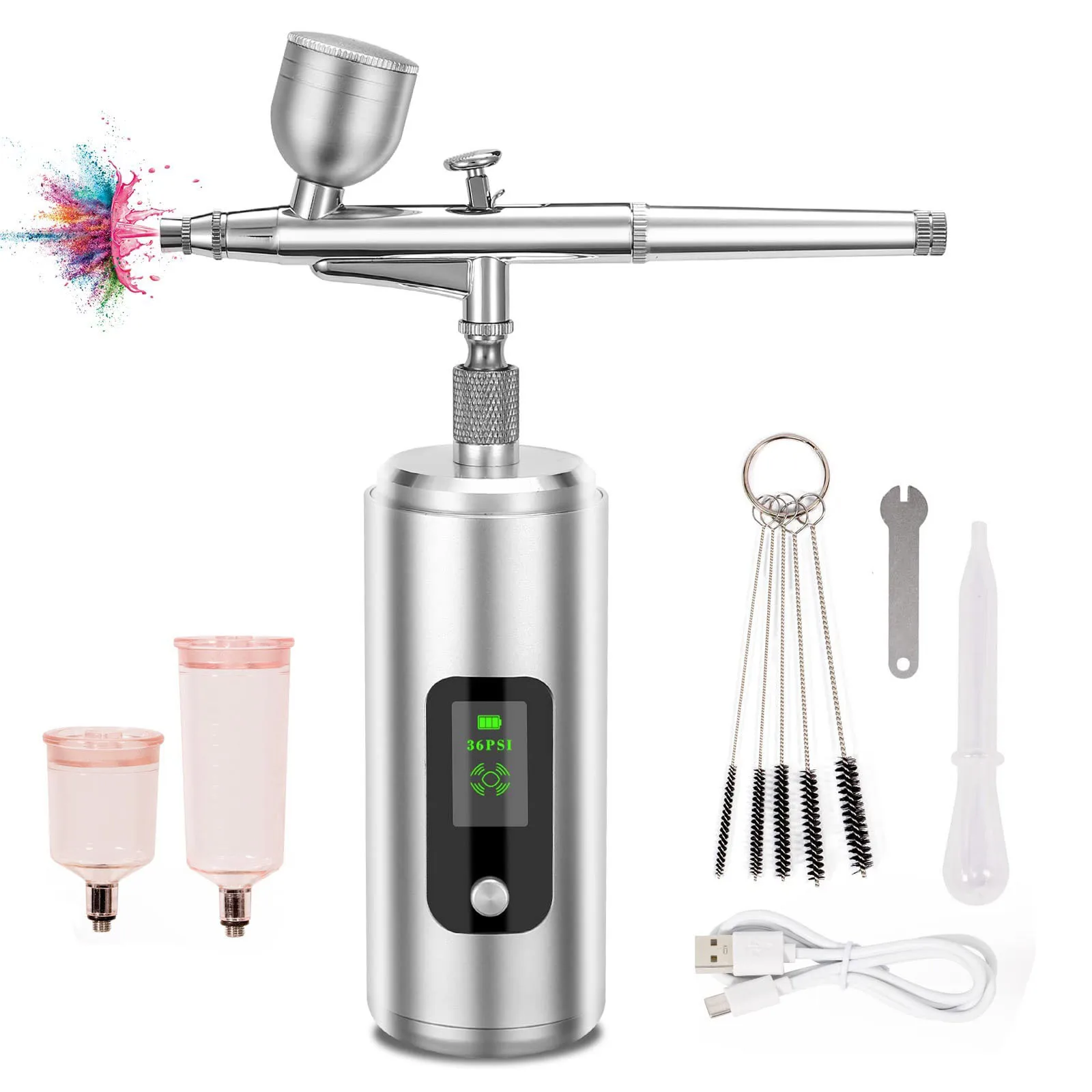 36PSI Cordless Airbrush Handheld Spray Diy Nail Paint Gun Portable Wireless Airbrush Compressor Kit For Cake Decoration