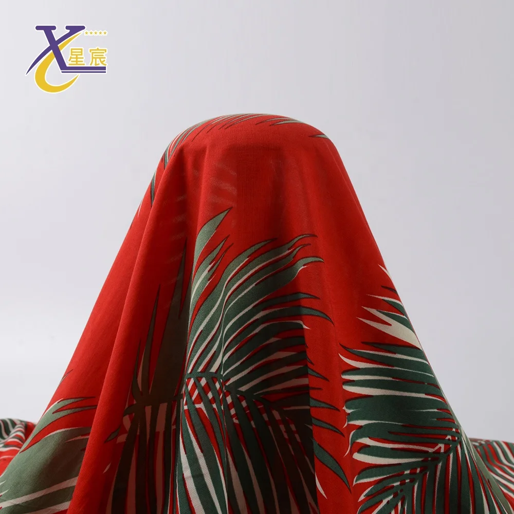 Xingchen, высокое качество, красивый запас, тканая мягкая ткань с принтом листьев, одежда